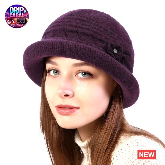 70% Acrylic 30% Cony Hair Cotton Winter Bucket Hat Vintage 1920s Style